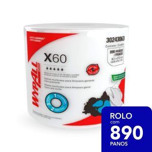 Ribercon - Wiper WypAll X60 Branco 30,1 x 27,2cm – Rolo